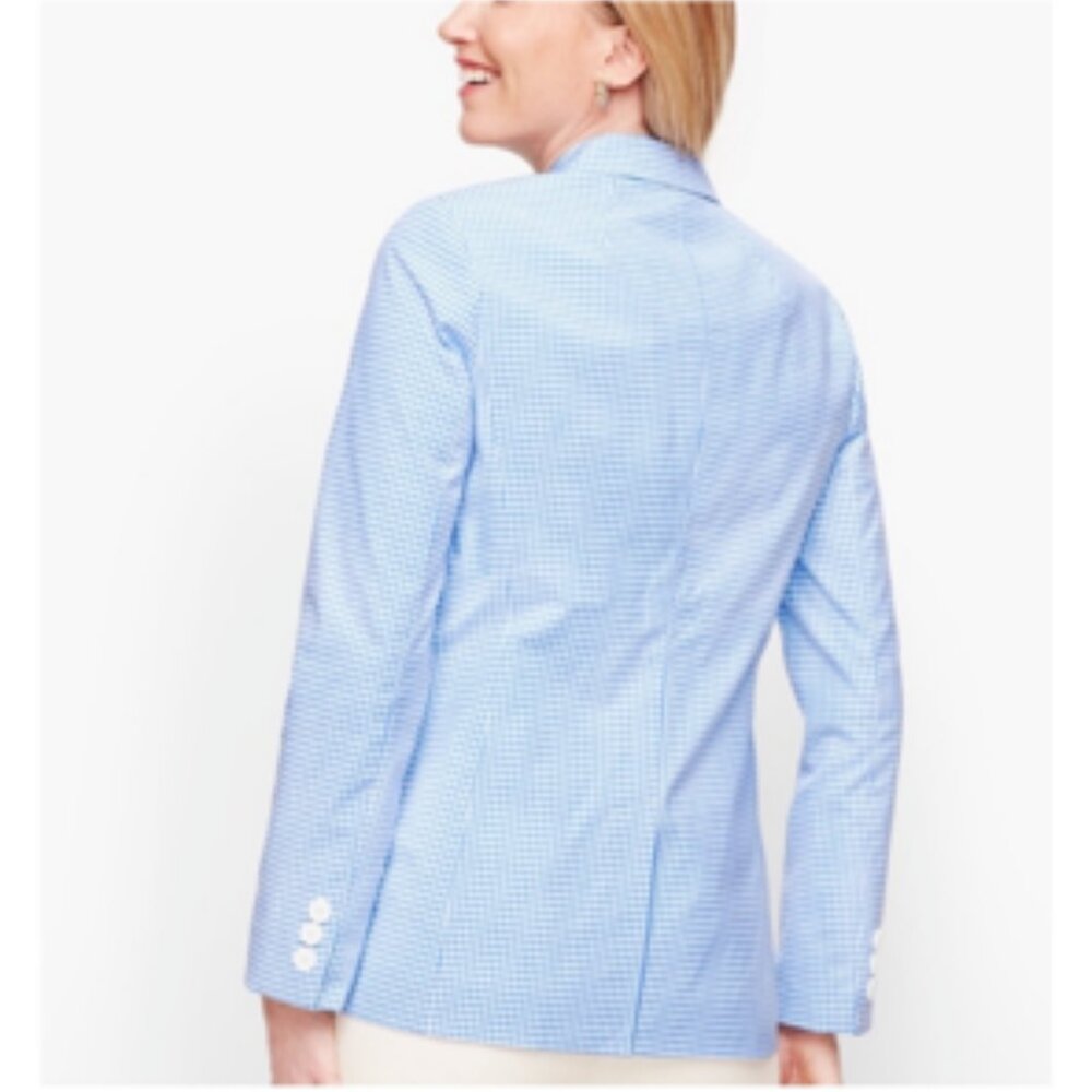 Talbots One Button Gingham Blazer Jacket Coastal … - image 3